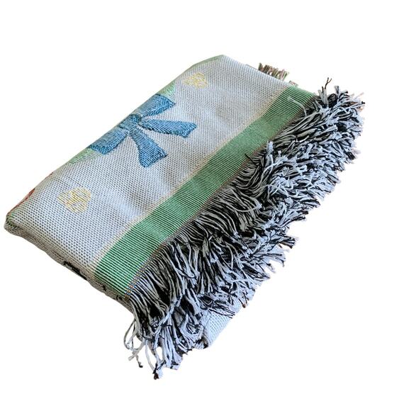 Baby Blessing Woven Tapestry Blanket Teddy Bear Nursery Receiving 42x 54 in. - Picture 10 of 10